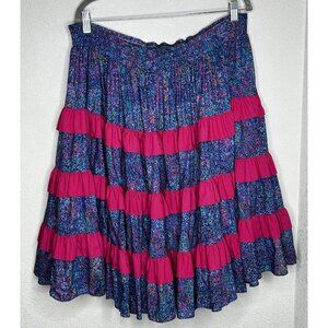 Vintage Square Up Fashions Skirt Womens L Square Dance Ruffle Western 80s USA